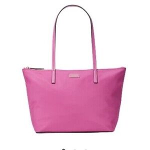 Kate Spade Hayden Top Zip Pink Nylon Tote WKRU6537 Ruffled Pansy NWT